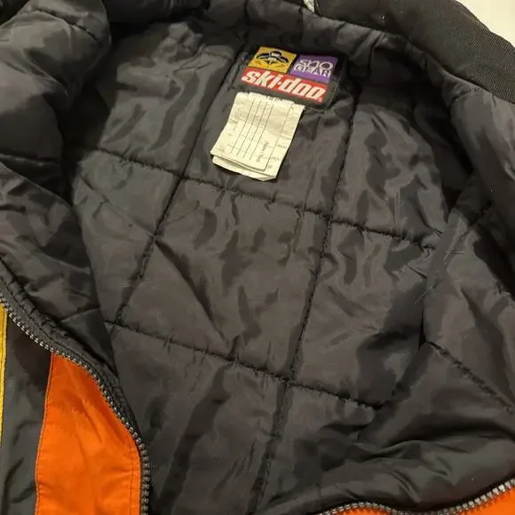 Vtg skidoo jacket Youth size 16 Racing Team Orange Black Bombardier Snowmobile - Picture 16 of 16